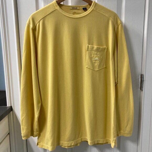 Tommy Bahama Relax Banana Yellow Long Sleeve Pullover Shirt Size XL - Picture 7 of 7